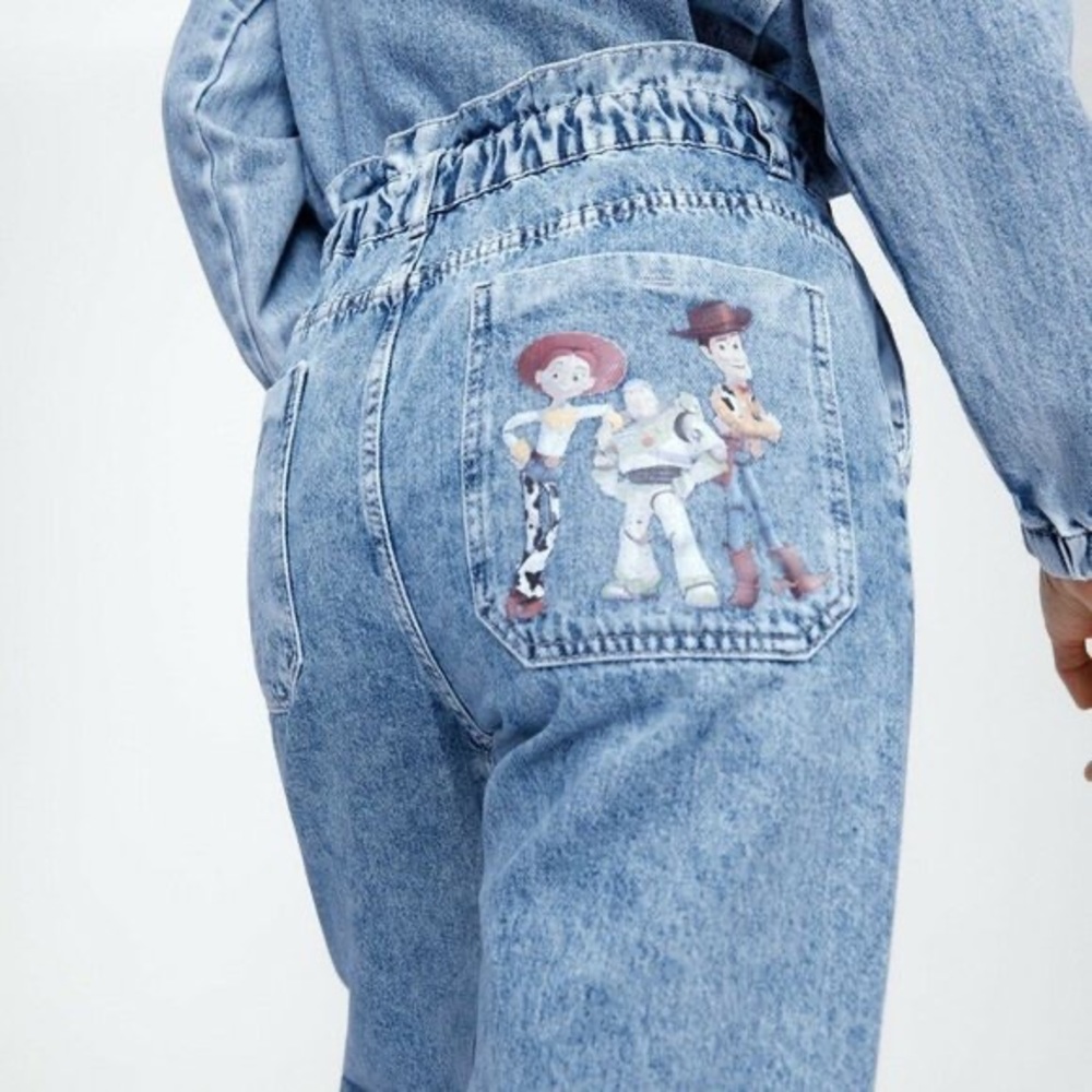 ZARA x Disney Toy Story paperbag denim jeans - Picture 2 of 8